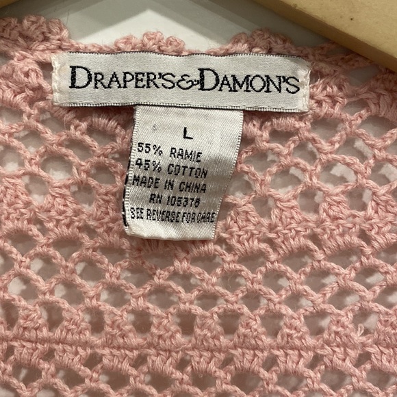 Draper’s and Damon’s Crochet Button Up Sweater Size L - Picture 3 of 7